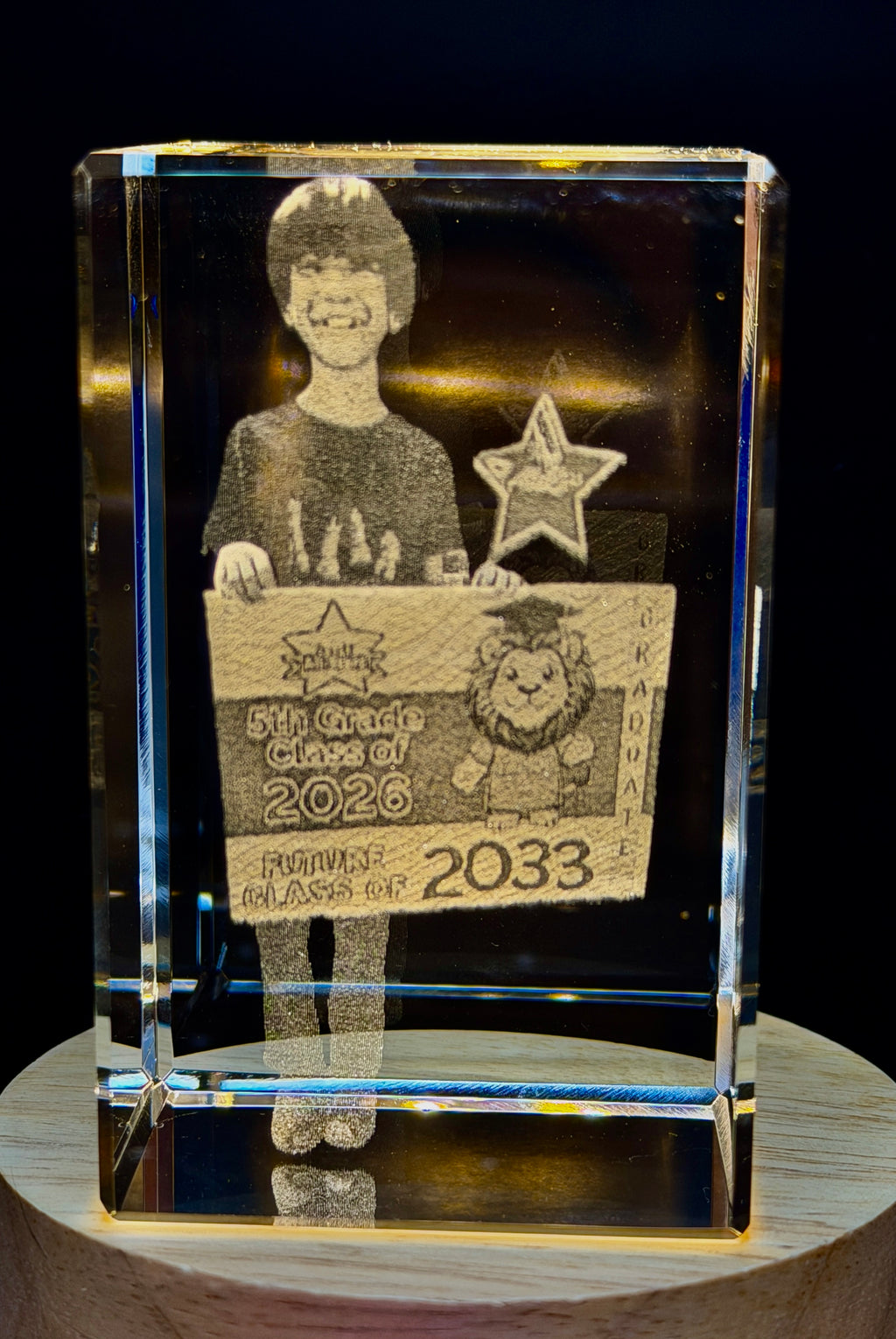 Premium 2D & 3D Laser Engraved Crystal Keepsake