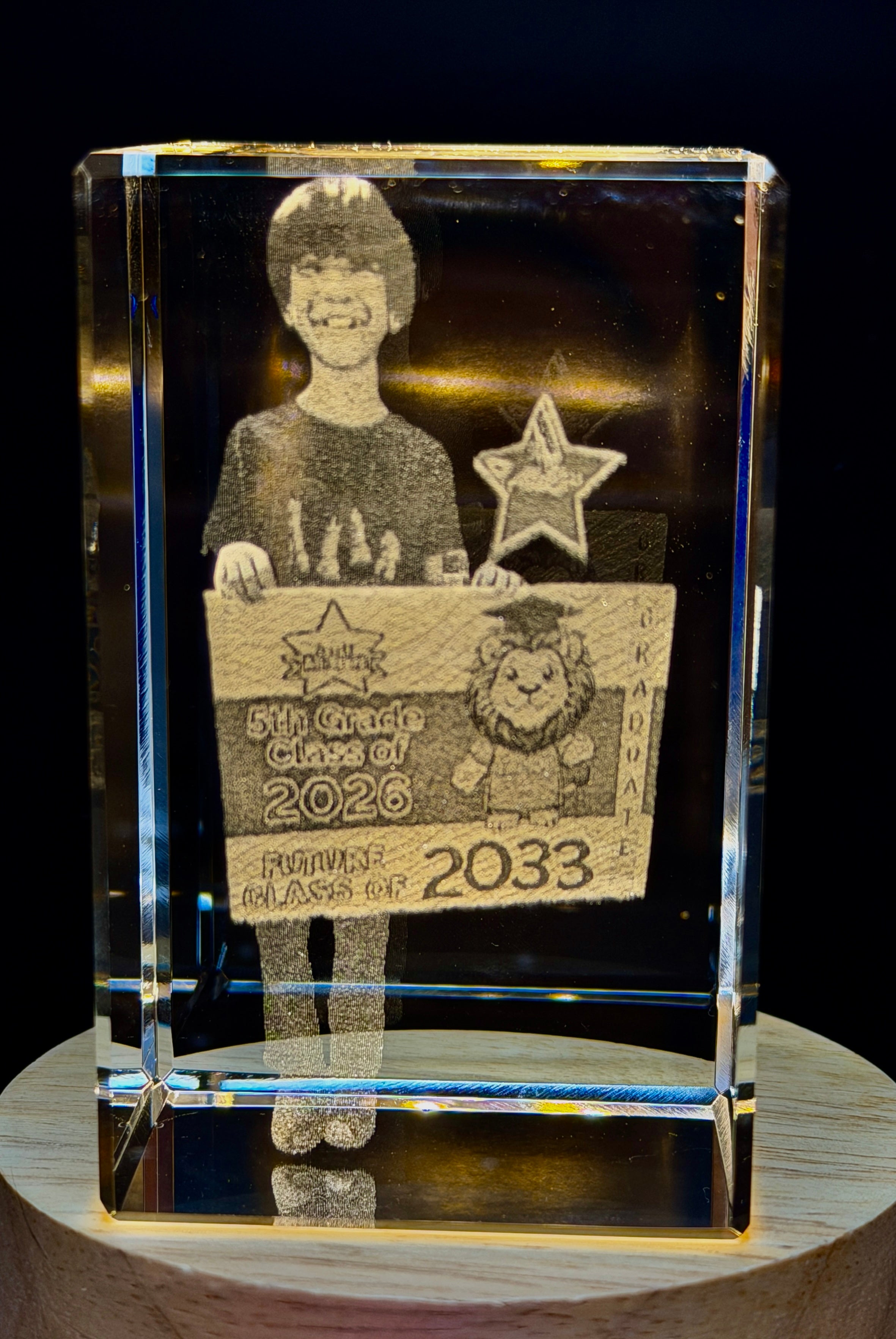 Premium 2D & 3D Laser Engraved Crystal Keepsake