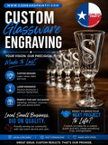 Custom Glass Engraving Deposit | Personalized Glassware, Logos, Names & Custom Designs